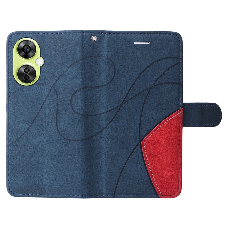 KT Leather Series-1 For OnePlus Nord CE 3 Lite 5G / Nord N30 5G Wallet Phone Case Flip Dual-color Splicing Leather Stand Cover - Blue