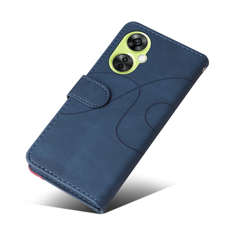 KT Leather Series-1 For OnePlus Nord CE 3 Lite 5G / Nord N30 5G Wallet Phone Case Flip Dual-color Splicing Leather Stand Cover - Blue
