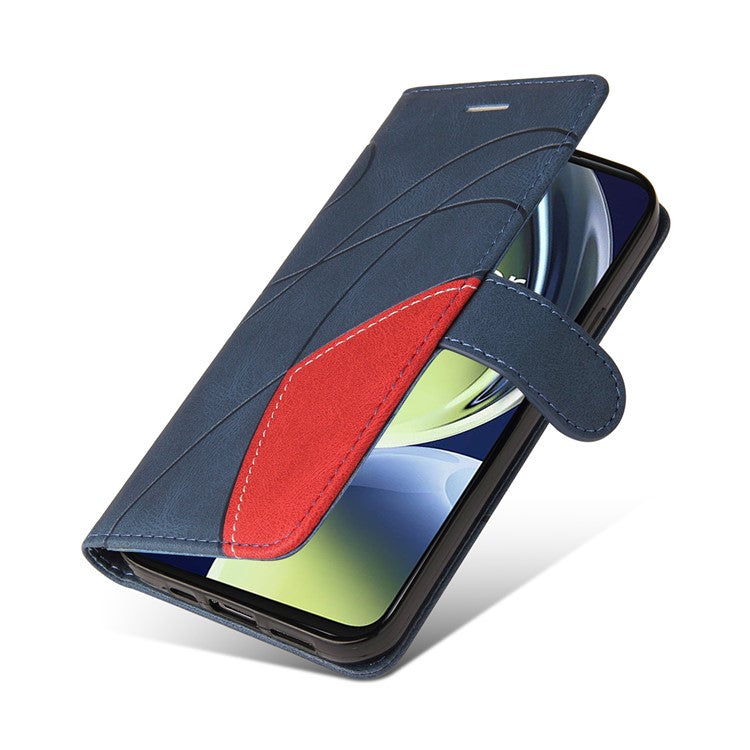 KT Leather Series-1 For OnePlus Nord CE 3 Lite 5G / Nord N30 5G Wallet Phone Case Flip Dual-color Splicing Leather Stand Cover - Blue