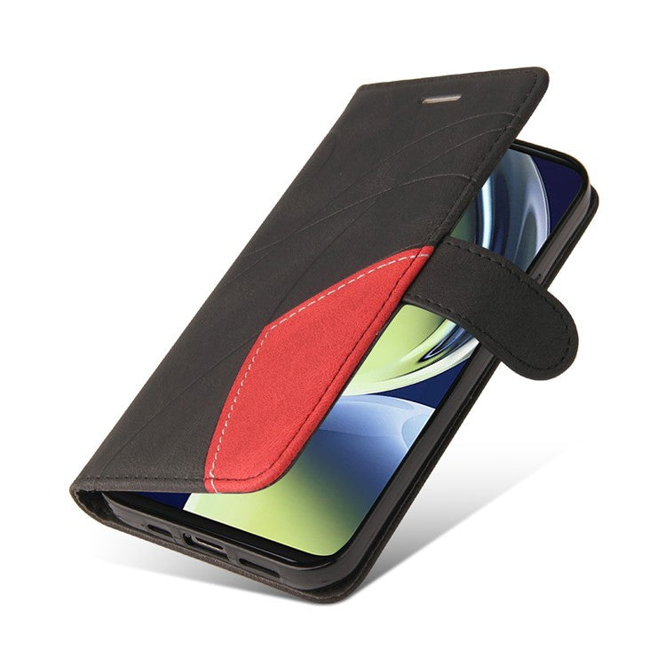 KT Leather Series-1 For OnePlus Nord CE 3 Lite 5G / Nord N30 5G Wallet Phone Case Flip Dual-color Splicing Leather Stand Cover - Black