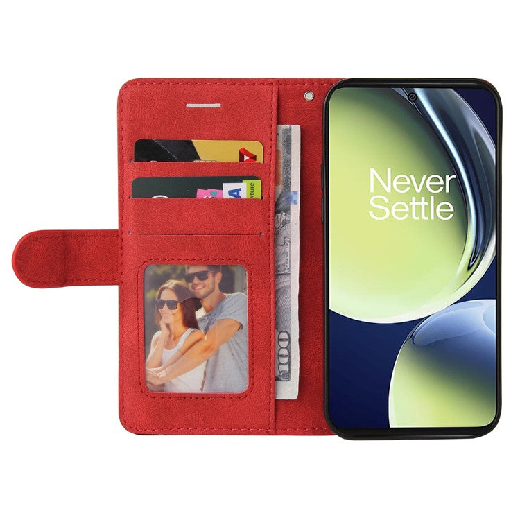 KT Leather Series-1 For OnePlus Nord CE 3 Lite 5G / Nord N30 5G Wallet Phone Case Flip Dual-color Splicing Leather Stand Cover - Red