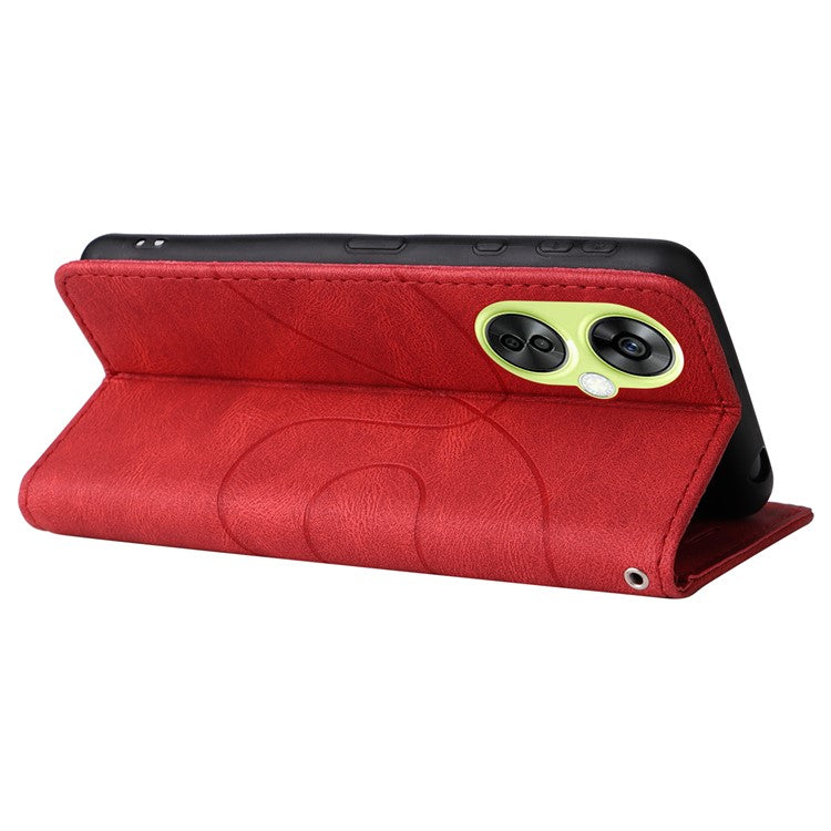 KT Leather Series-1 For OnePlus Nord CE 3 Lite 5G / Nord N30 5G Wallet Phone Case Flip Dual-color Splicing Leather Stand Cover - Red