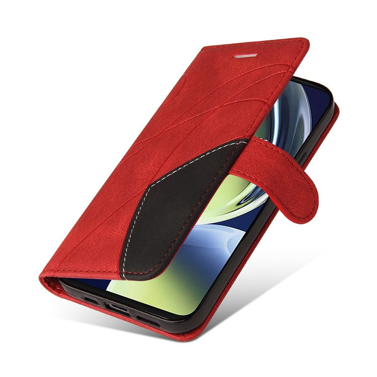 KT Leather Series-1 For OnePlus Nord CE 3 Lite 5G / Nord N30 5G Wallet Phone Case Flip Dual-color Splicing Leather Stand Cover - Red