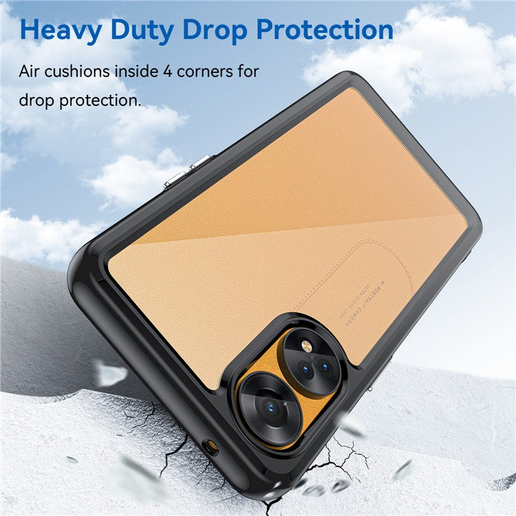 Slim-Fit Phone Cover for Oppo Reno8 T 4G , Phone Protector Anti-Dust TPU+Acrylic Cover - Black