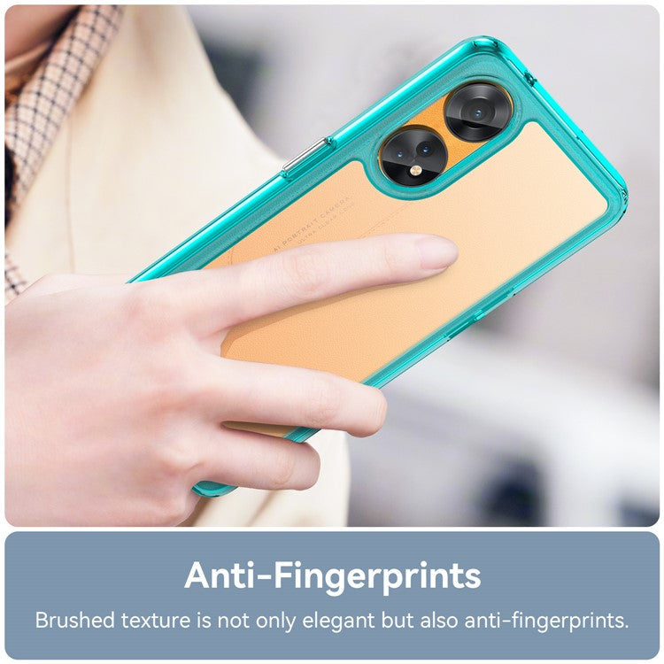 Slim-Fit Phone Cover for Oppo Reno8 T 4G , Phone Protector Anti-Dust TPU+Acrylic Cover - Transparent Blue