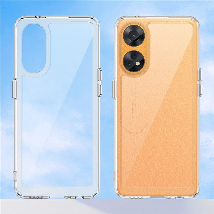 Slim-Fit Phone Cover for Oppo Reno8 T 4G , Phone Protector Anti-Dust TPU+Acrylic Cover - Transparent