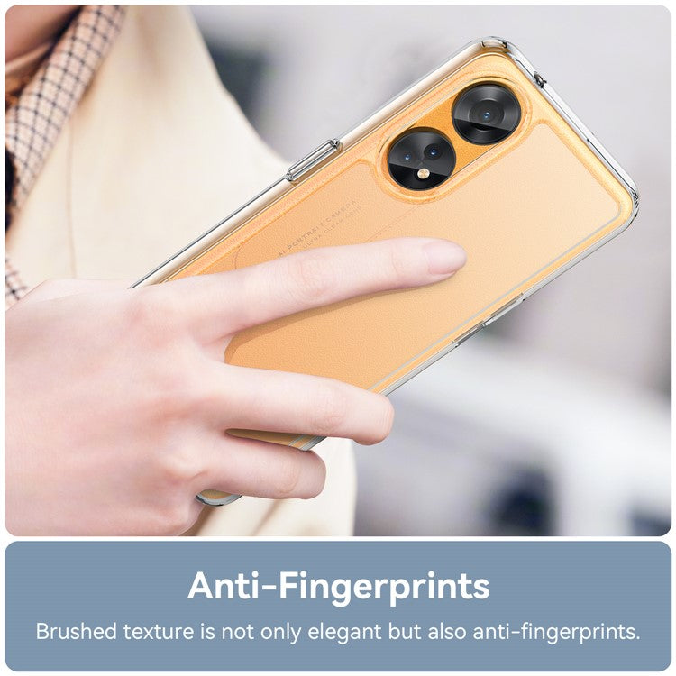 Slim-Fit Phone Cover for Oppo Reno8 T 4G , Phone Protector Anti-Dust TPU+Acrylic Cover - Transparent