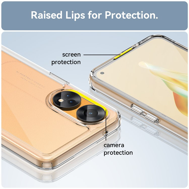 Slim-Fit Phone Cover for Oppo Reno8 T 4G , Phone Protector Anti-Dust TPU+Acrylic Cover - Transparent
