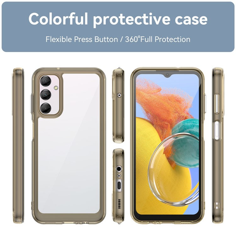 For Samsung Galaxy M14 5G Anti-Drop Phone Cover TPU+Acrylic Dustproof Phone Case Shell - Transparent Grey