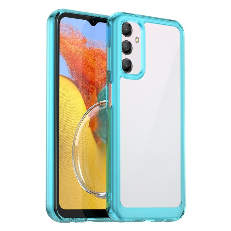 For Samsung Galaxy M14 5G Anti-Drop Phone Cover TPU+Acrylic Dustproof Phone Case Shell - Transparent Blue