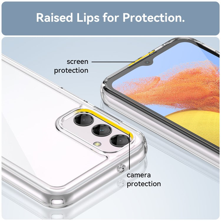 For Samsung Galaxy M14 5G Anti-Drop Phone Cover TPU+Acrylic Dustproof Phone Case Shell - Transparent