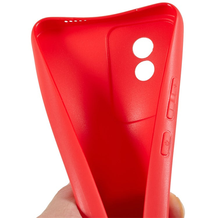 Protective Phone Case for vivo Y02 4G , Matte Flexible TPU Phone Back Cover - Red