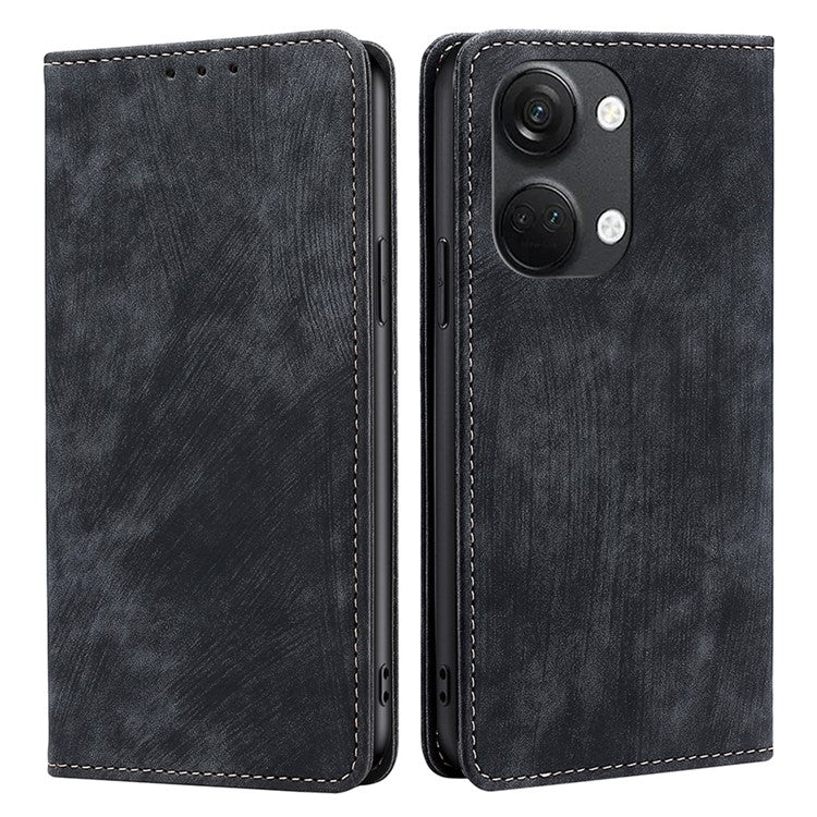 Phone Case for OnePlus Nord 3 5G / Ace 2V 5G Shockproof PU Leather RFID Blocking Stand Wallet Flip Cover - Black