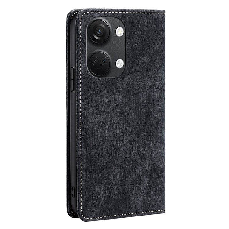Phone Case for OnePlus Nord 3 5G / Ace 2V 5G Shockproof PU Leather RFID Blocking Stand Wallet Flip Cover - Black