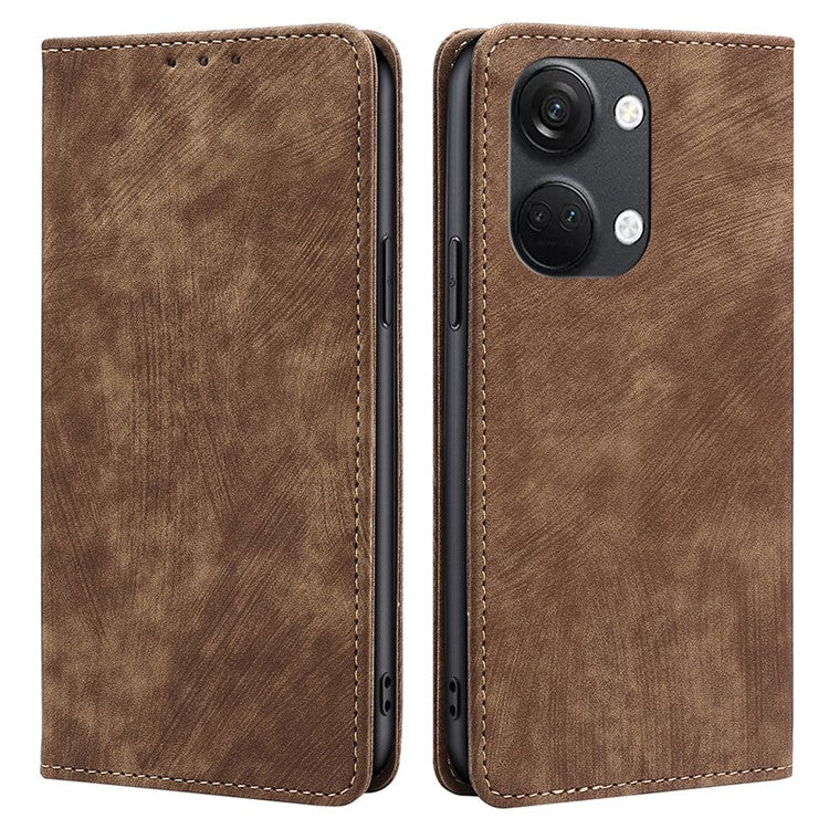 Phone Case for OnePlus Nord 3 5G / Ace 2V 5G Shockproof PU Leather RFID Blocking Stand Wallet Flip Cover - Brown