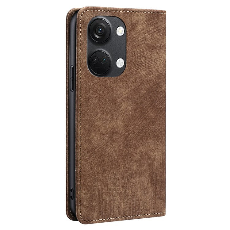 Phone Case for OnePlus Nord 3 5G / Ace 2V 5G Shockproof PU Leather RFID Blocking Stand Wallet Flip Cover - Brown
