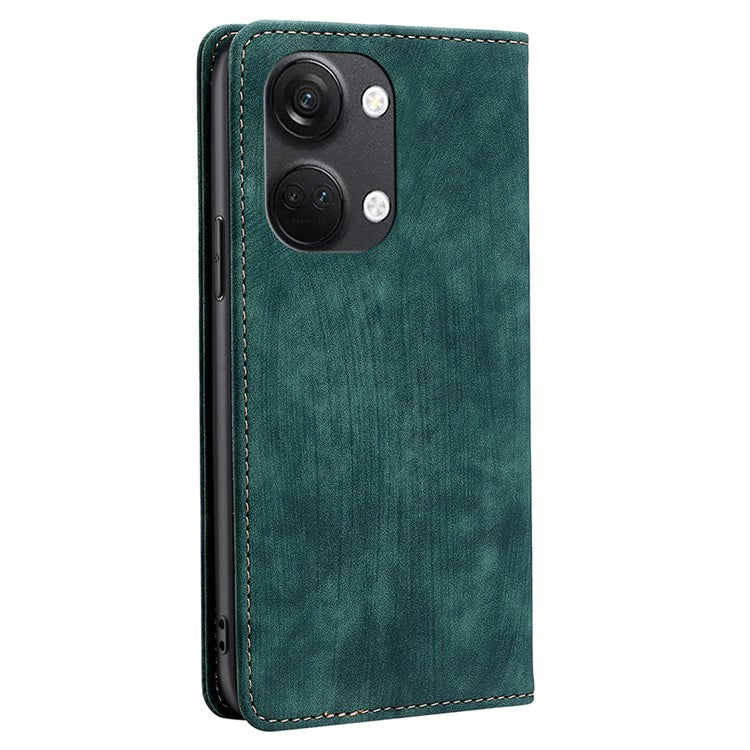 Phone Case for OnePlus Nord 3 5G / Ace 2V 5G Shockproof PU Leather RFID Blocking Stand Wallet Flip Cover - Green