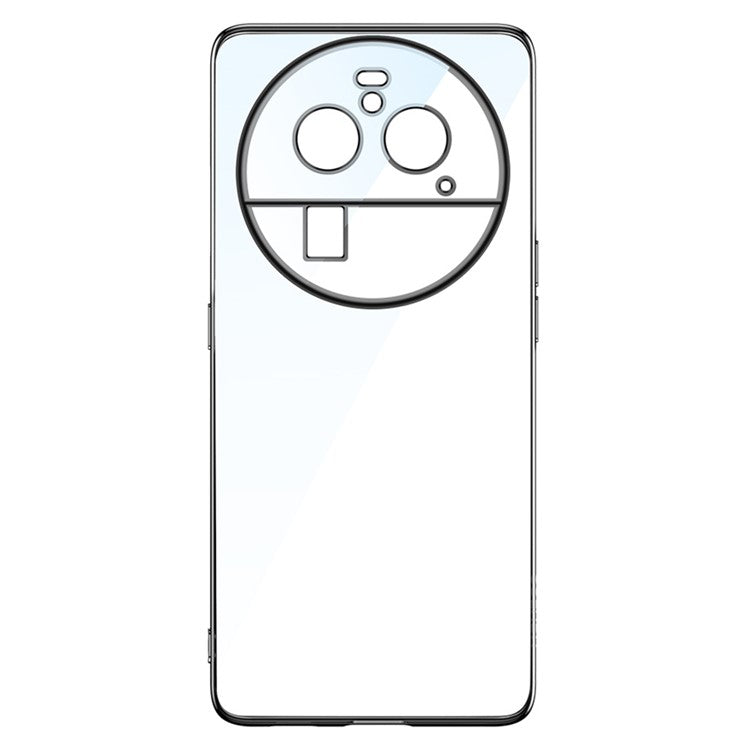 SULADA For Oppo Find X6 Pro Electroplating Straight Edge Back Cover Soft TPU Clear Phone Case - Blue