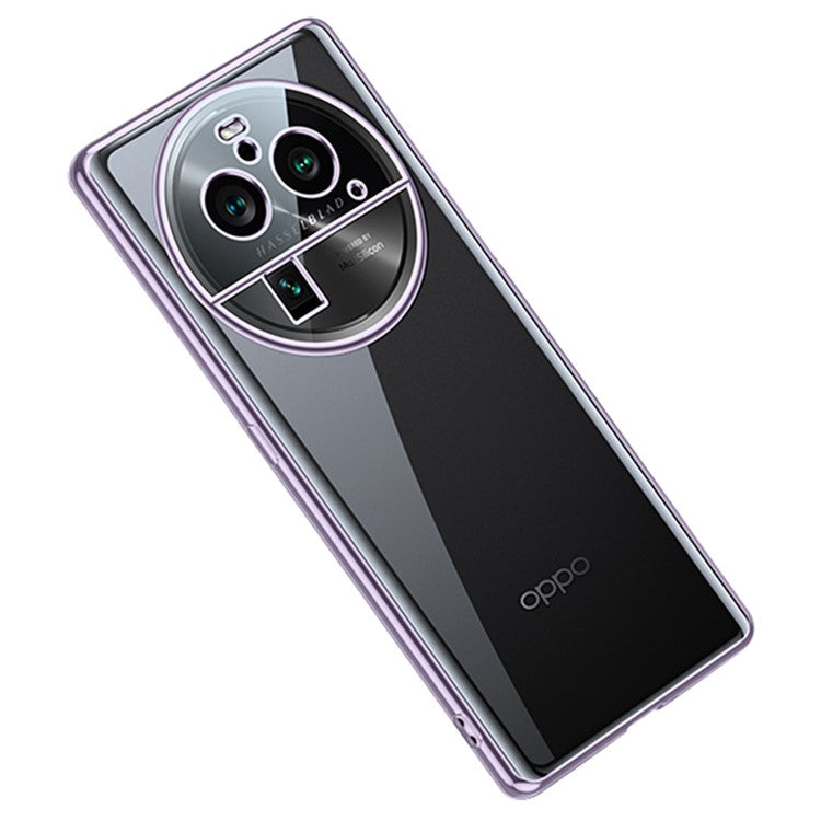 SULADA For Oppo Find X6 Pro Electroplating Straight Edge Back Cover Soft TPU Clear Phone Case - Purple