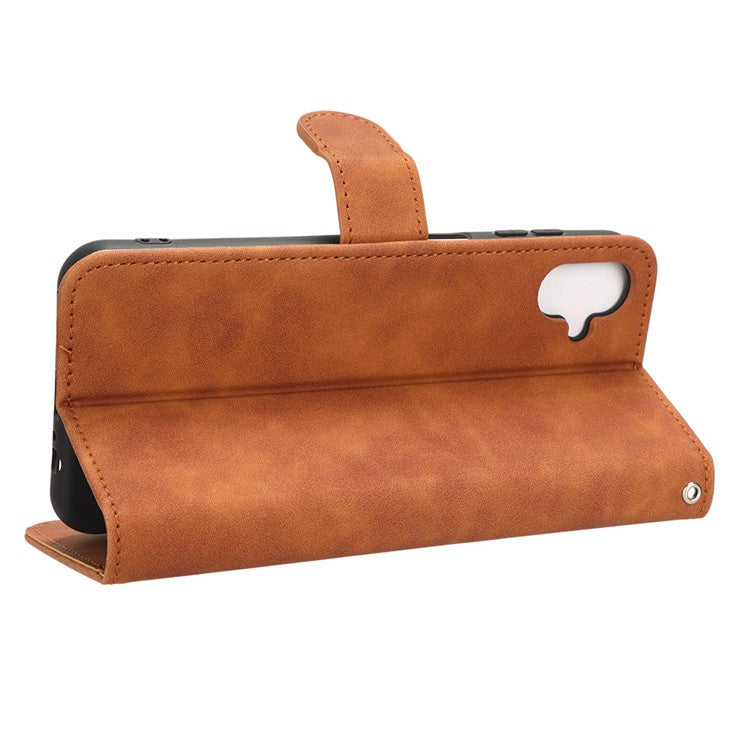 For Samsung Galaxy F14 5G Skin-touch Wallet Phone Case PU Leather Stand Cover - Brown