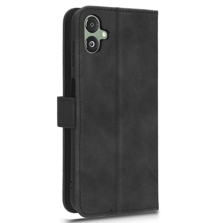 For Samsung Galaxy F14 5G Skin-touch Wallet Phone Case PU Leather Stand Cover - Black