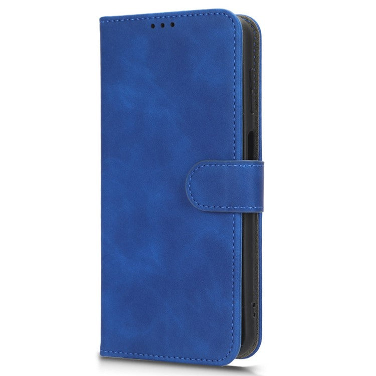 For Samsung Galaxy F14 5G Skin-touch Wallet Phone Case PU Leather Stand Cover - Blue