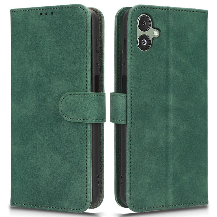 For Samsung Galaxy F14 5G Skin-touch Wallet Phone Case PU Leather Stand Cover - Green