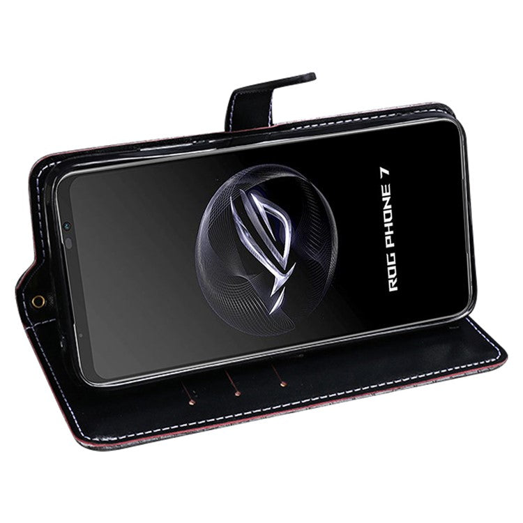 IDEWEI For Asus ROG Phone 7 5G Crocodile Texture Leather Phone Case Wallet Stand Cover - Blue