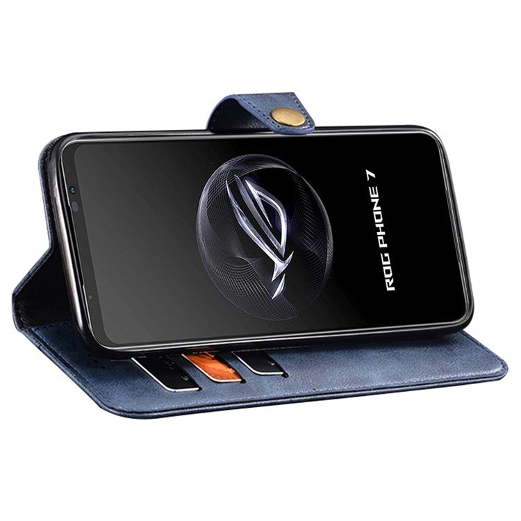 IDEWEI For Asus ROG Phone 7 5G Phone  Wallet Case PU Leather Anti-scratch Stand Cover - Brown