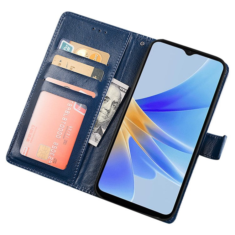 IDEWEI For Asus ROG Phone 7 5G Phone Wallet Case Crazy Horse Texture PU Leather Stand Phone Cover - Blue