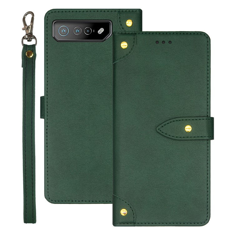 IDEWEI For Asus ROG Phone 7 5G Flip Stand Phone Case Leather Drop-proof Cover with Card Slots - Green