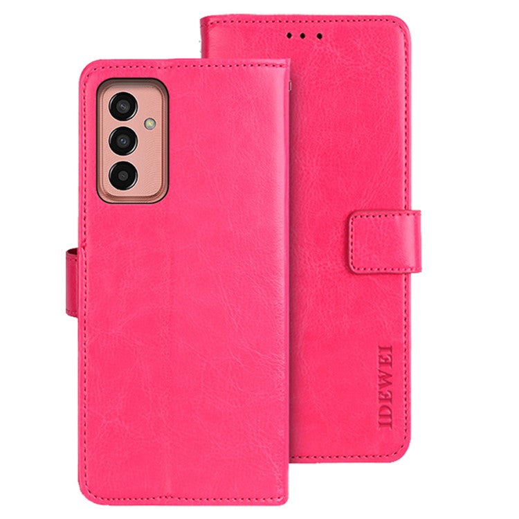 IDEWEI For Samsung Galaxy M13 4G Crazy Horse Texture Wallet PU Leather Stand Case Phone Cover - Rose