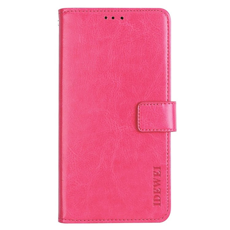 IDEWEI For Samsung Galaxy M13 4G Crazy Horse Texture Wallet PU Leather Stand Case Phone Cover - Rose