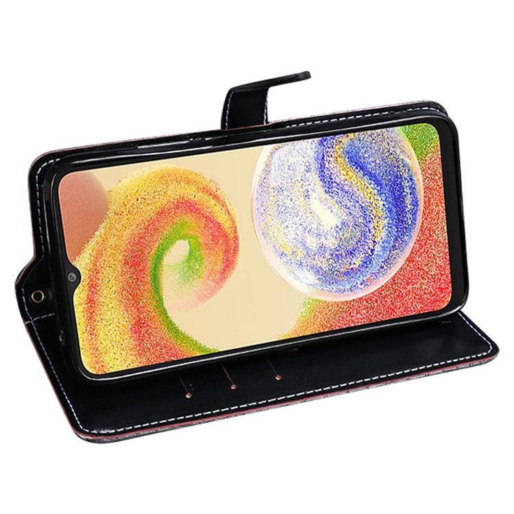 IDEWEI For Samsung Galaxy M13 4G PU Leather Crocodile Texture Phone Case Wallet Stand Cover - Blue