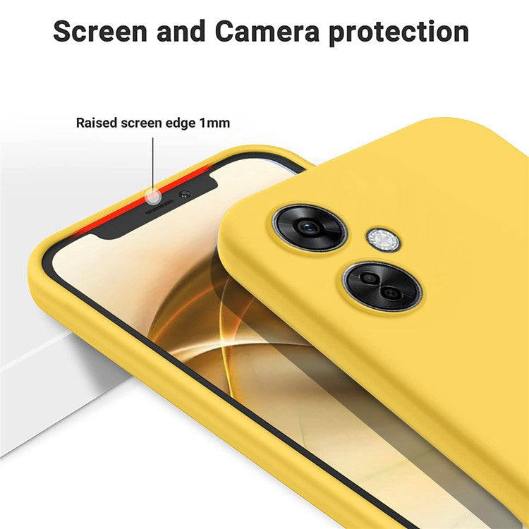 For OnePlus Nord CE 3 Lite 5G / Nord N30 5G Liquid Silicone Back Case Soft Lining Camera Lens Protection Phone Cover - Yellow