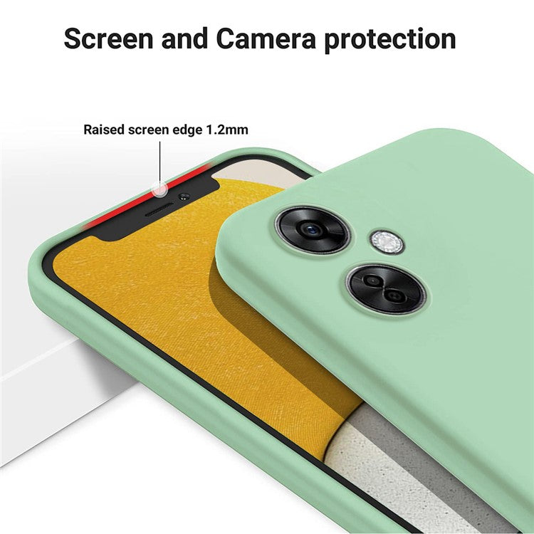 For OnePlus Nord CE 3 Lite 5G / Nord N30 5G Liquid Silicone Back Case Soft Lining Camera Lens Protection Phone Cover - Green