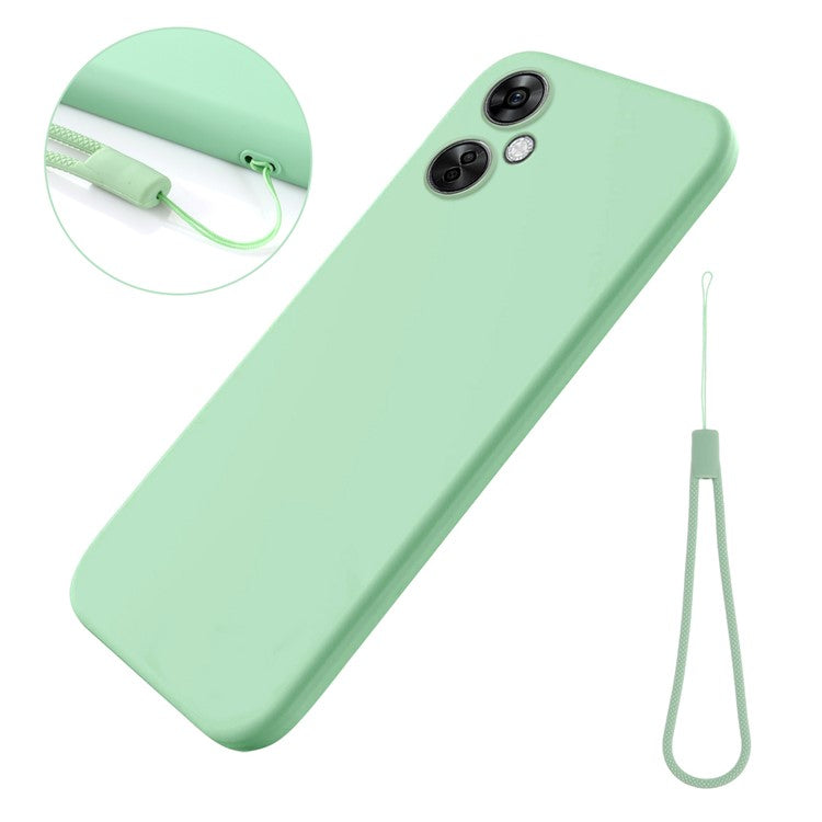 For OnePlus Nord CE 3 Lite 5G / Nord N30 5G Liquid Silicone Back Case Soft Lining Camera Lens Protection Phone Cover - Green
