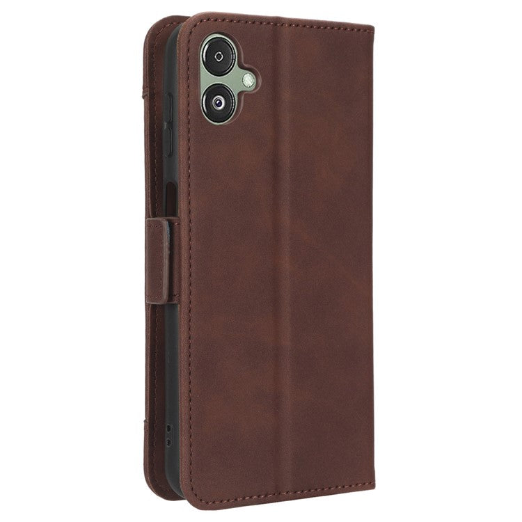 For Samsung Galaxy F14 5G Phone Case Wallet Stand Multiple Card Slots PU Leather Phone Cover - Brown