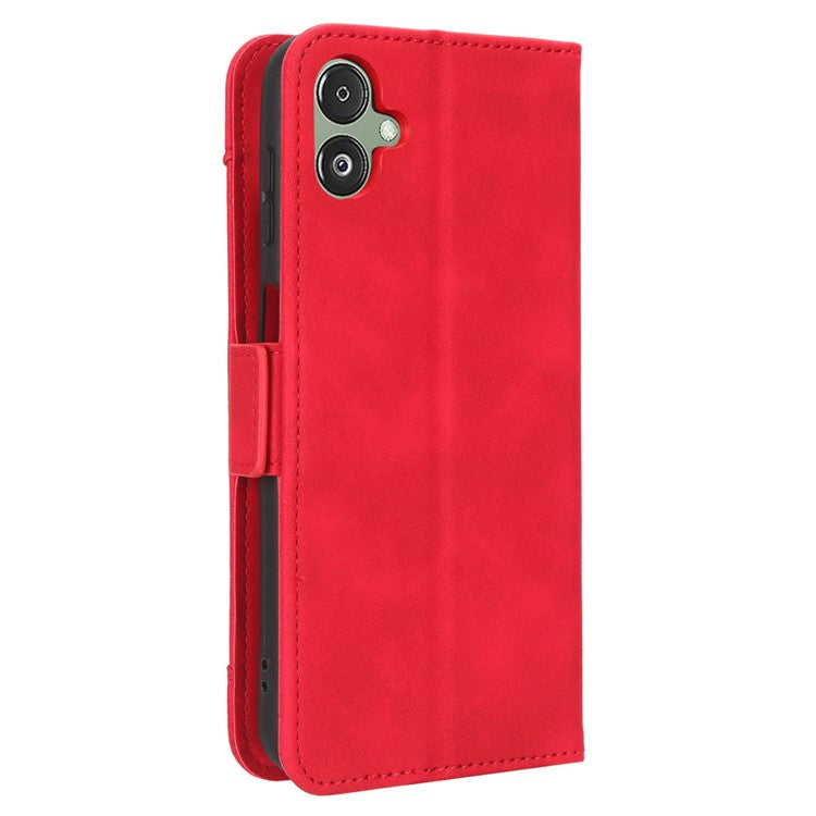 For Samsung Galaxy F14 5G Phone Case Wallet Stand Multiple Card Slots PU Leather Phone Cover - Red