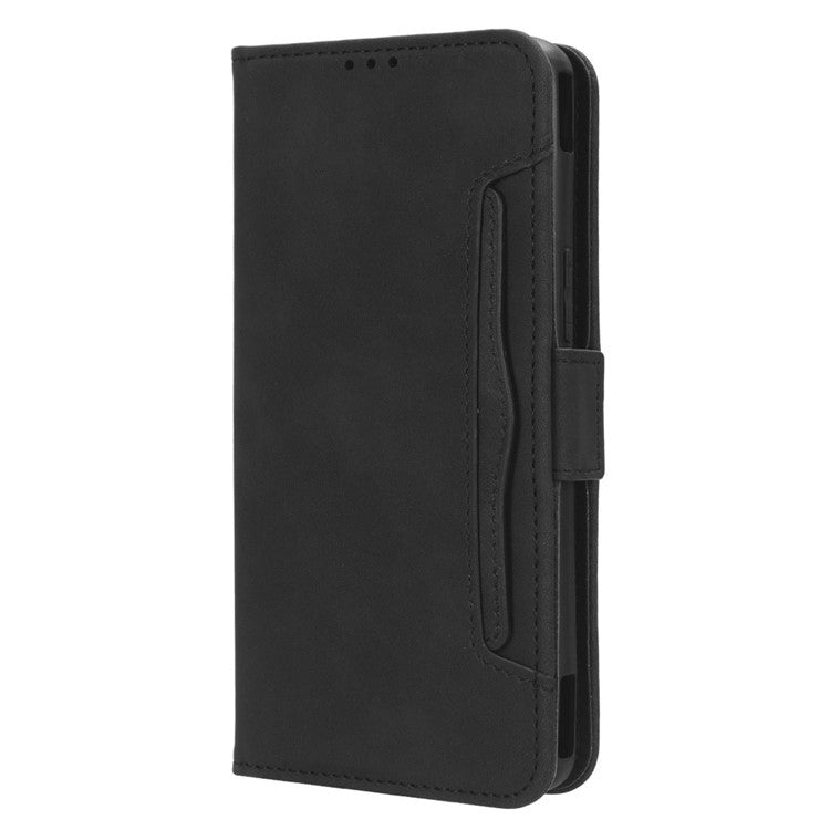For Asus ROG Phone 7 5G Anti-Dust Wallet Stand Multiple Card Slots Phone Case PU Leather Phone Cover - Black