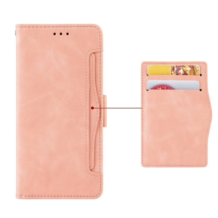 For Asus ROG Phone 7 5G Anti-Dust Wallet Stand Multiple Card Slots Phone Case PU Leather Phone Cover - Pink