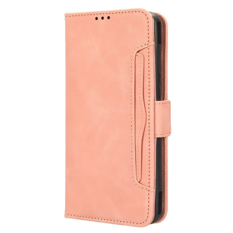 For Asus ROG Phone 7 5G Anti-Dust Wallet Stand Multiple Card Slots Phone Case PU Leather Phone Cover - Pink