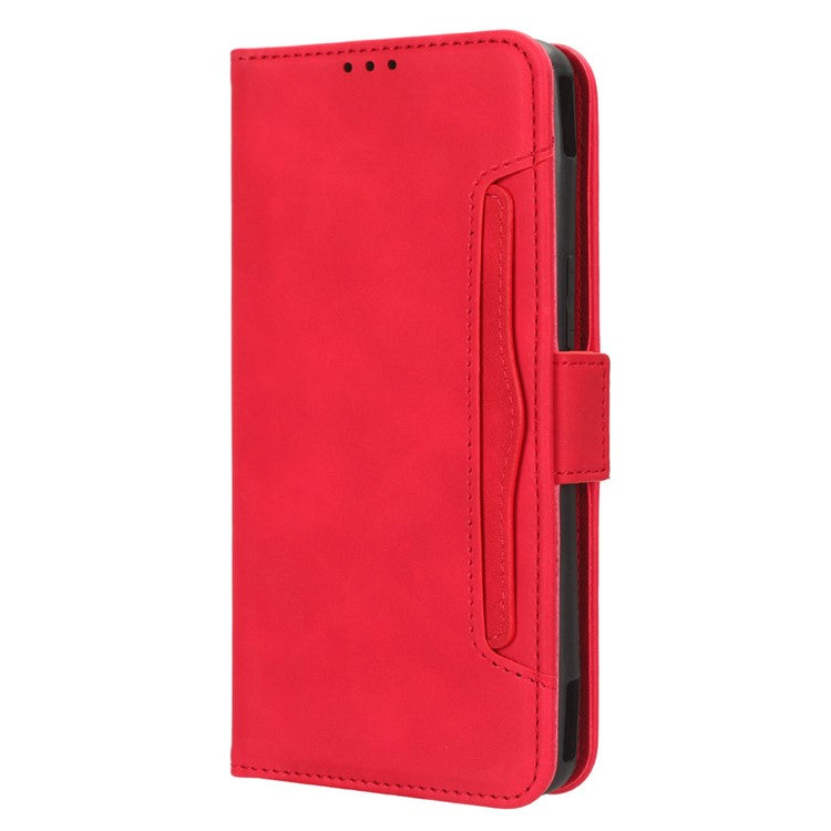 For Asus ROG Phone 7 5G Anti-Dust Wallet Stand Multiple Card Slots Phone Case PU Leather Phone Cover - Red
