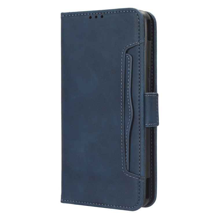 For Asus ROG Phone 7 5G Anti-Dust Wallet Stand Multiple Card Slots Phone Case PU Leather Phone Cover - Blue