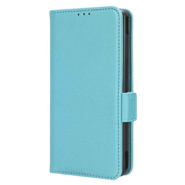 For Asus ROG Phone 7 5G Flip Stand Phone Shell PU Leather Wallet Anti-drop Case Litchi Texture Phone Cover - Baby Blue