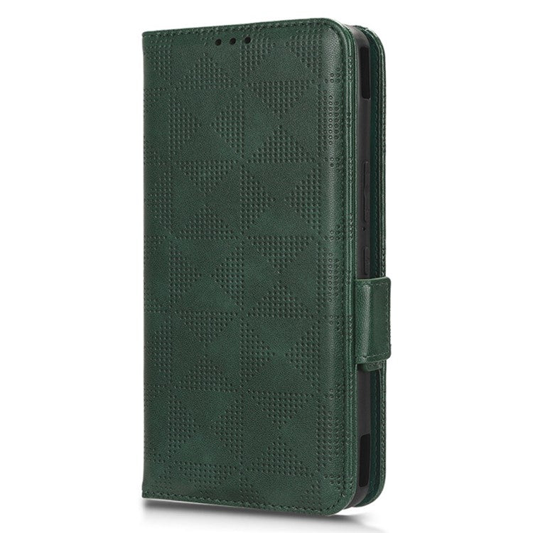 For Asus ROG Phone 7 5G Cell Phone Wallet Case PU Leather Imprinted Triangle Stand Cover - Green