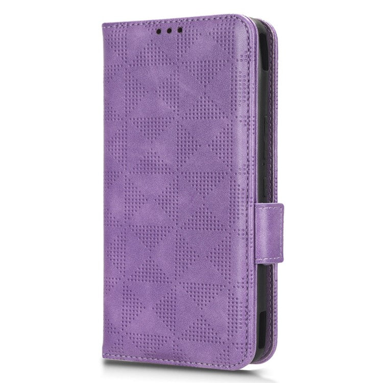For Asus ROG Phone 7 5G Cell Phone Wallet Case PU Leather Imprinted Triangle Stand Cover - Purple