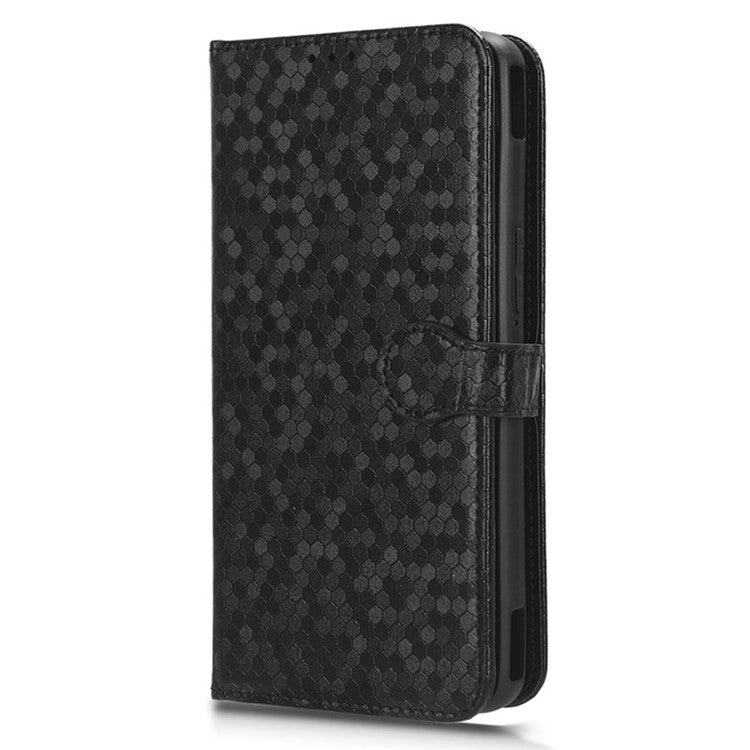 For Asus ROG Phone 7 5G Mobile Phone Wallet Case PU Leather Stand Dot Pattern Imprinted Phone Cover - Black