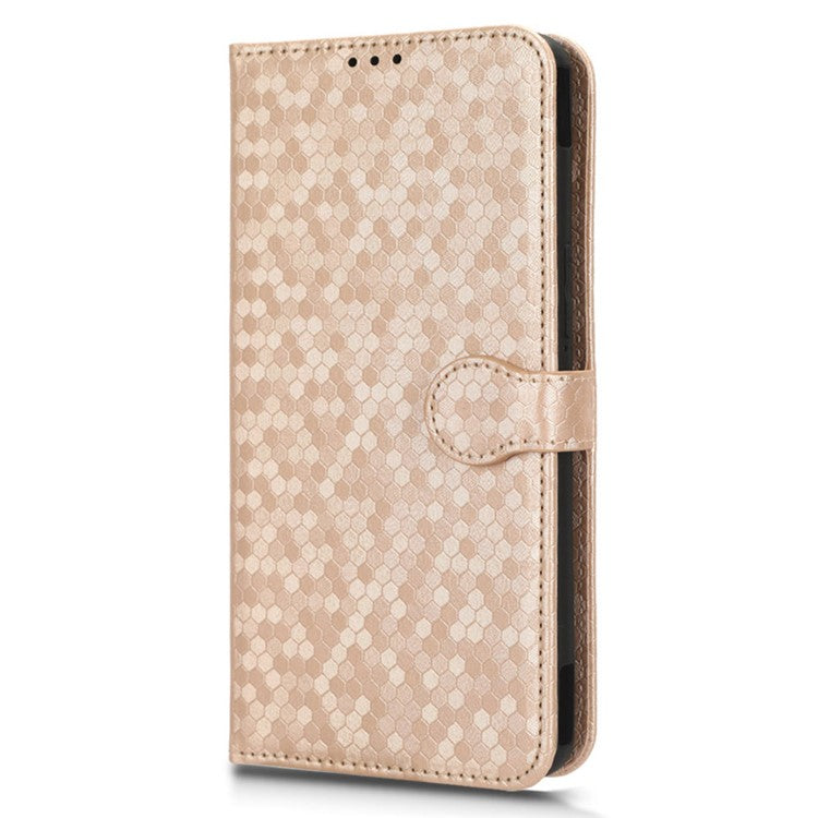 For Asus ROG Phone 7 5G Mobile Phone Wallet Case PU Leather Stand Dot Pattern Imprinted Phone Cover - Rose Gold