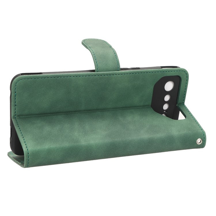 For Asus ROG Phone 7 5G / ROG Phone 7 Ultimate 5G Skin-touch Wallet Phone Case PU Leather Folding Stand  Cover - Green